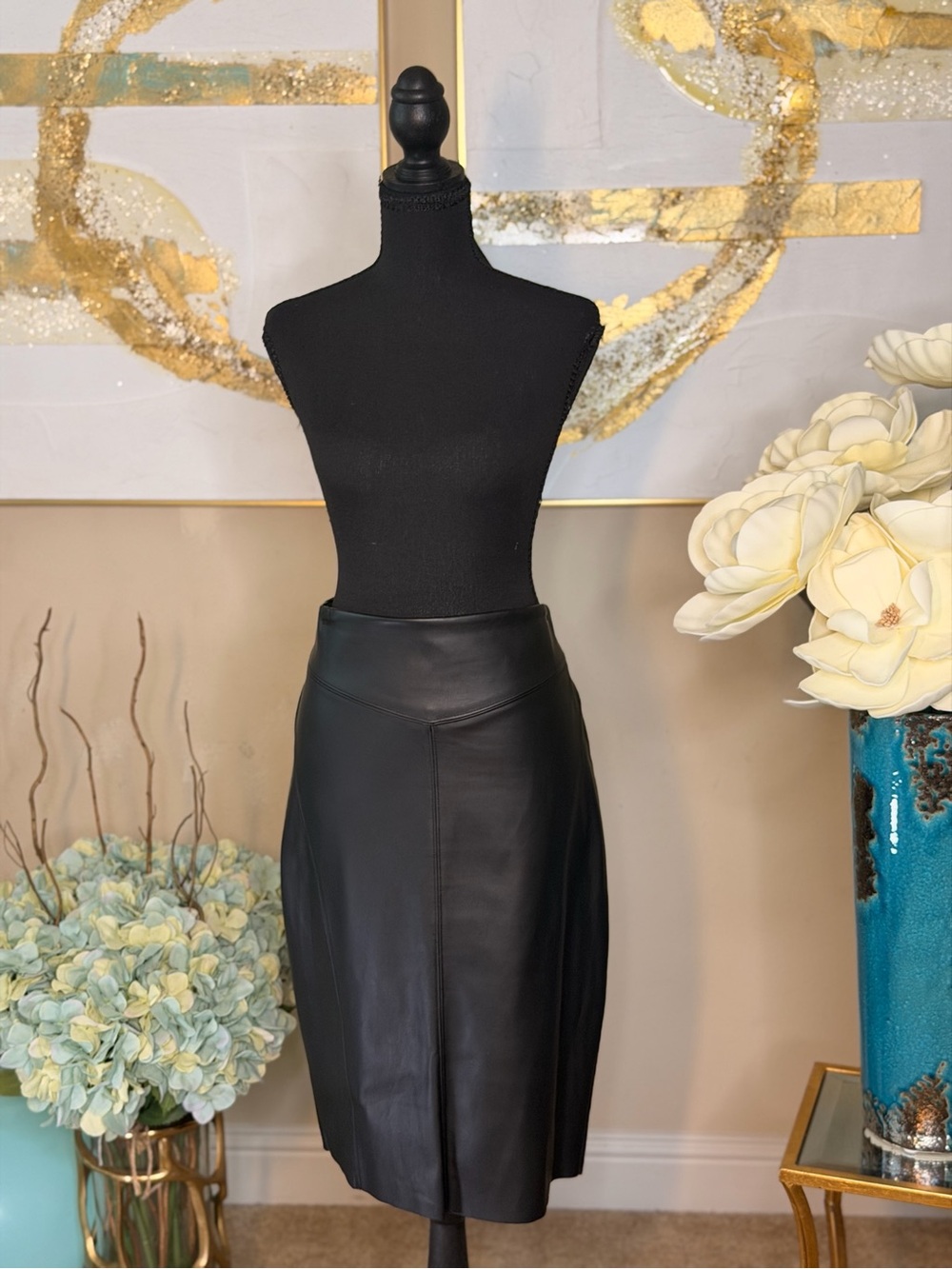 Express Black Faux Leather Pencil Skirt - Classic Women’s Skirt
